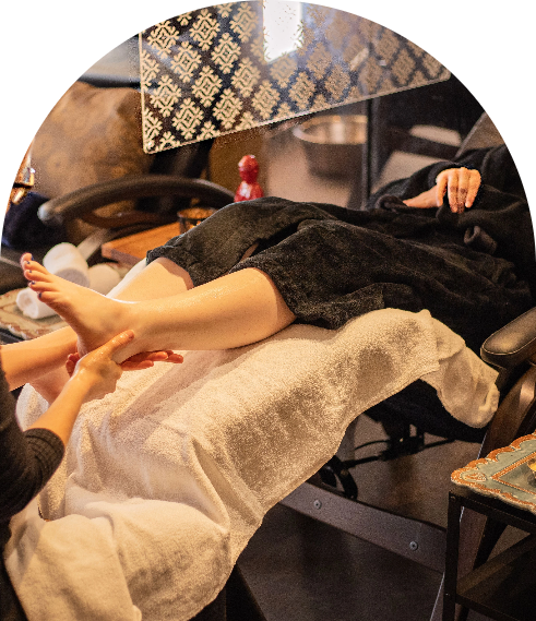 spa customer getting pedicure